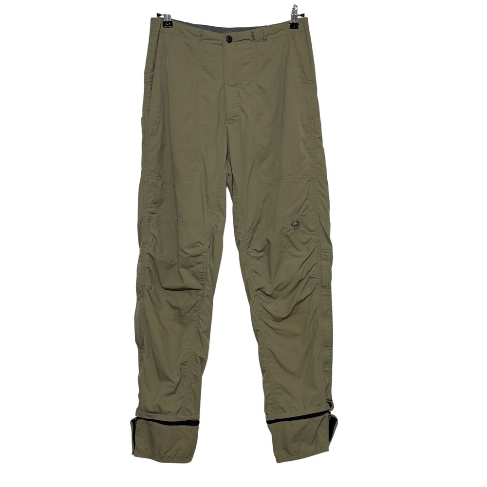 *Mountain Hardwear Pants Mens Small 30X32 Green Convertible Ankle Zip Off Hiking